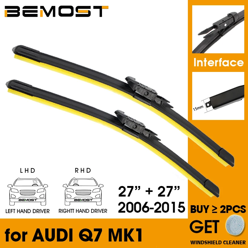 

Car Wiper Blade Front Window Windshield Rubber Silicon Refill Wipers For Audi Q7 MK1 2006-2015 LHD / RHD 27"+27" Car Accessories