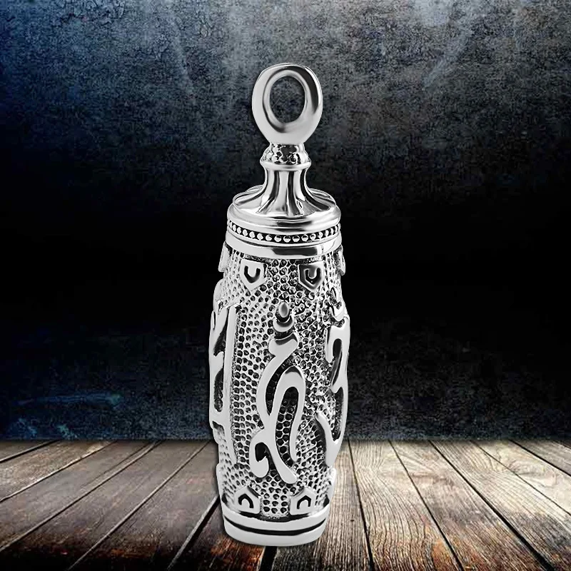 

Real 925 Sterling Thai Silver Buddhism Gaudencio Openable Box Pendant without Chain Men Handmade Mantra Jewelry Tonneau