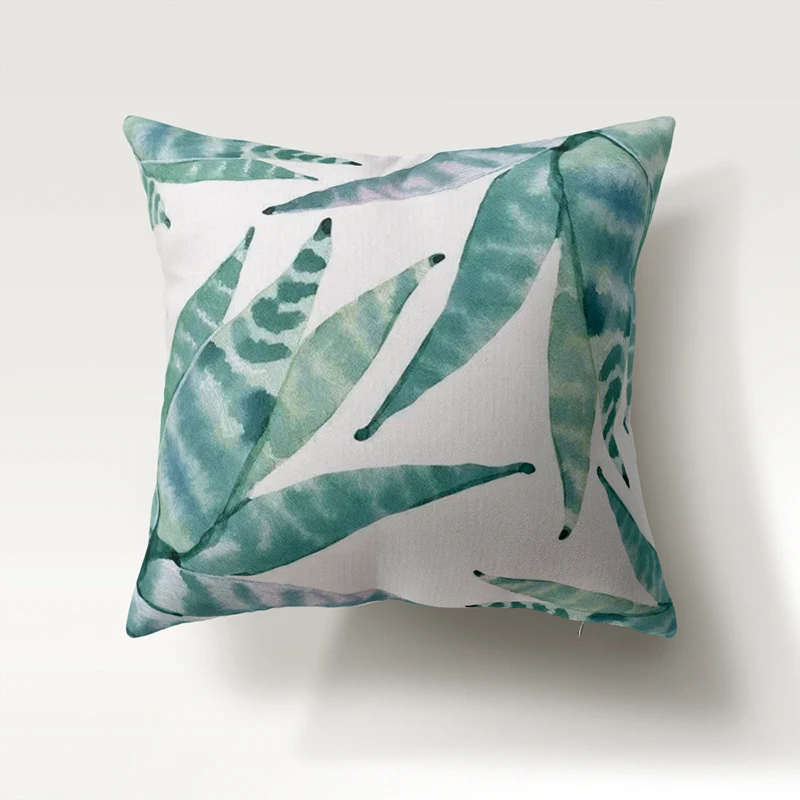 

45*45cm Cushion Cover Tropical Plant Monstera Printed Polyester Throw Pillow Cases for Sofa Car Coffee Home Decor Pillowcase