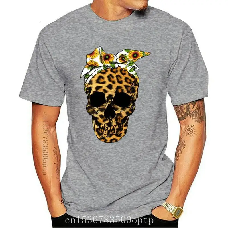 

New WVIOCE Fashion Leopard Skull Print Women T-shirt Summer Plus Size Black Female T-shirt Soft Round Neck Harajuku Top Clothes