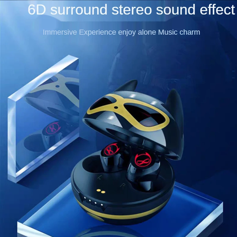 Беспроводные наушники Tws Bluetooth Earphones Wireless Earbuds Mini Demon с микрофоном и геймерским режимом для спорта и свободных рук.