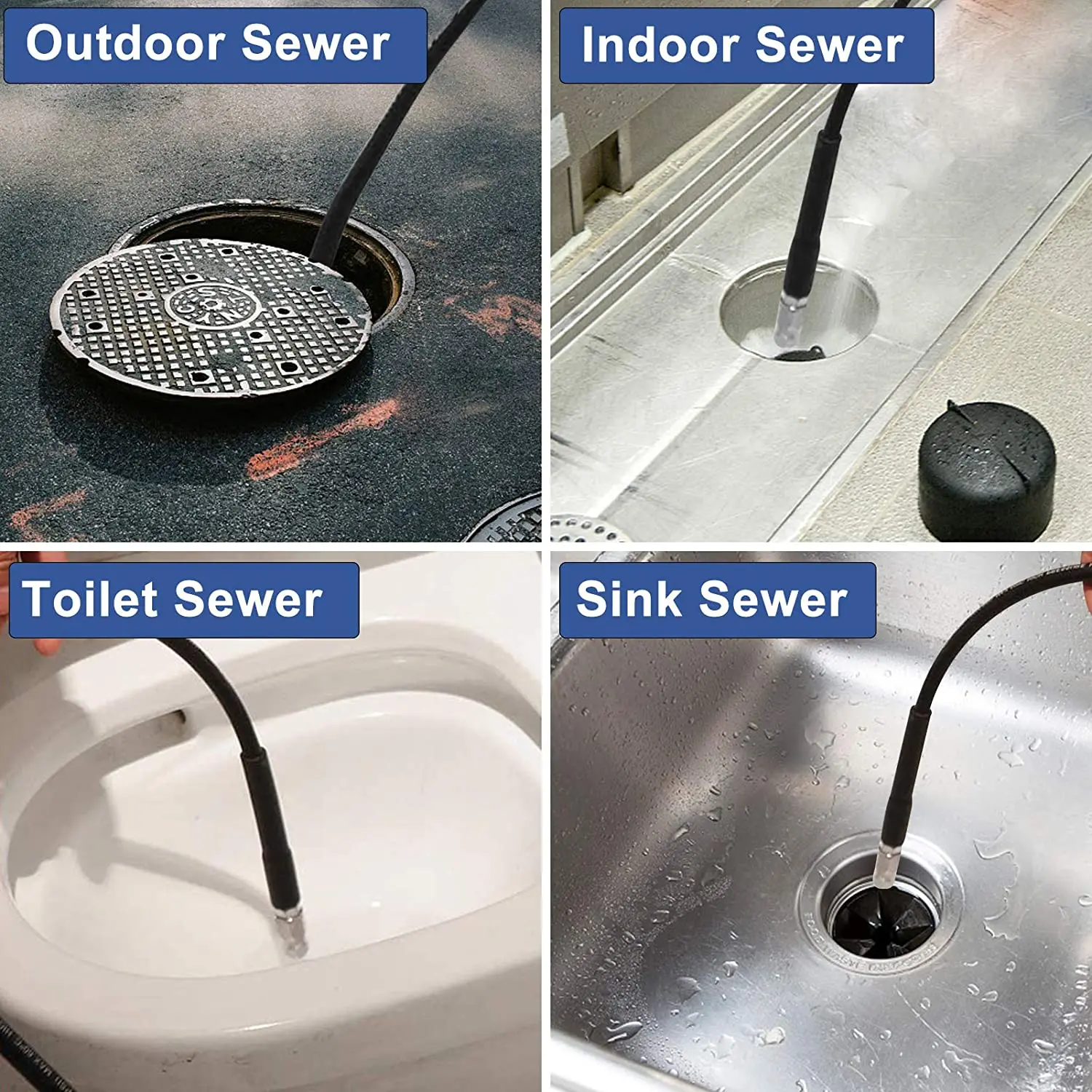 15 Meters Sewer Drain Water Hose Pipe Dredge Cleaner For Karcher Lavor Interskol Huter Nilfisk Stihl Elitech Pressure Washer | Автомобили