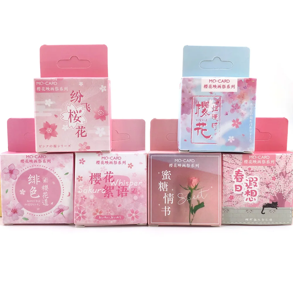 1 коробка наклейки Сакура милые цветы канцтовары декоративные Сделай Сам кошки