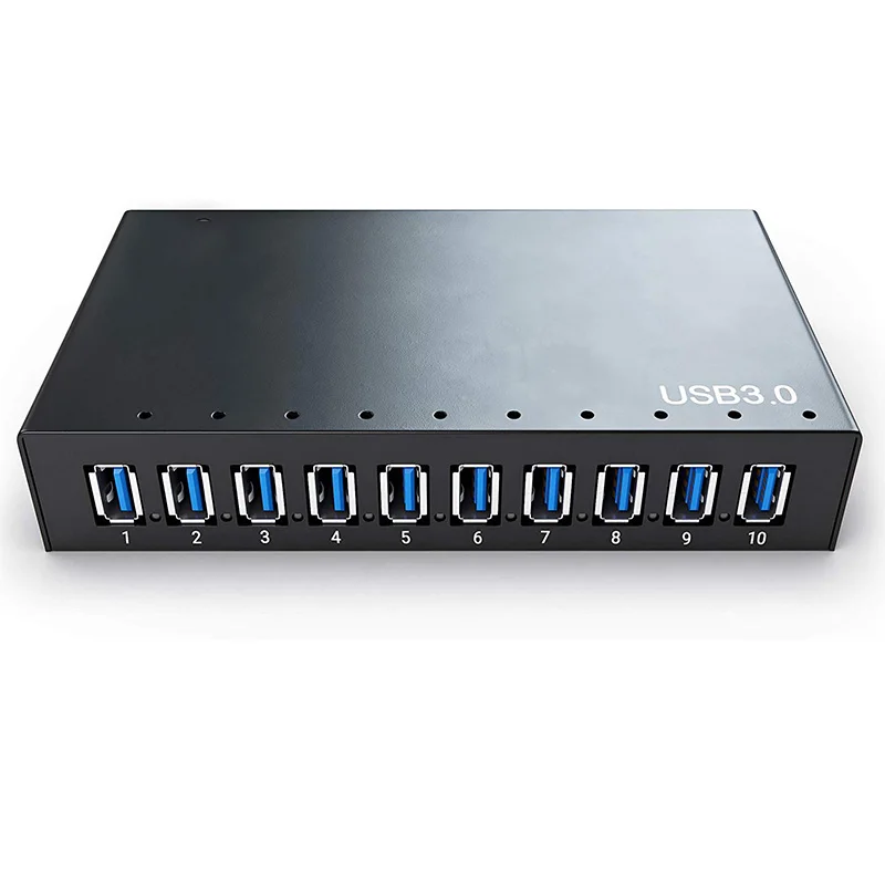 10 Порты и разъёмы Мощность ed USB 3 0 концентратор Алюминий usb хаб Зарядное