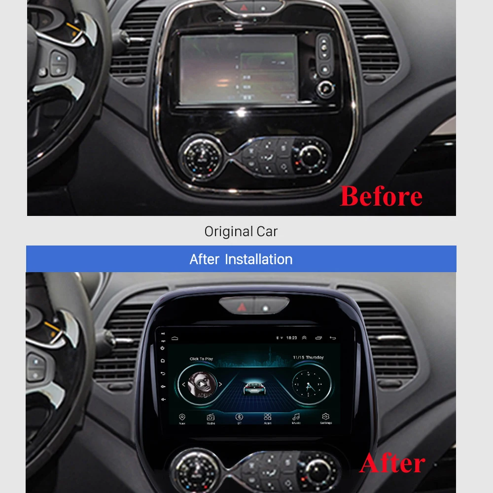 Для Renault Captur CLIO 2011-2019 головное устройство 9 'ɺndroid 2 DIN Автомобильный