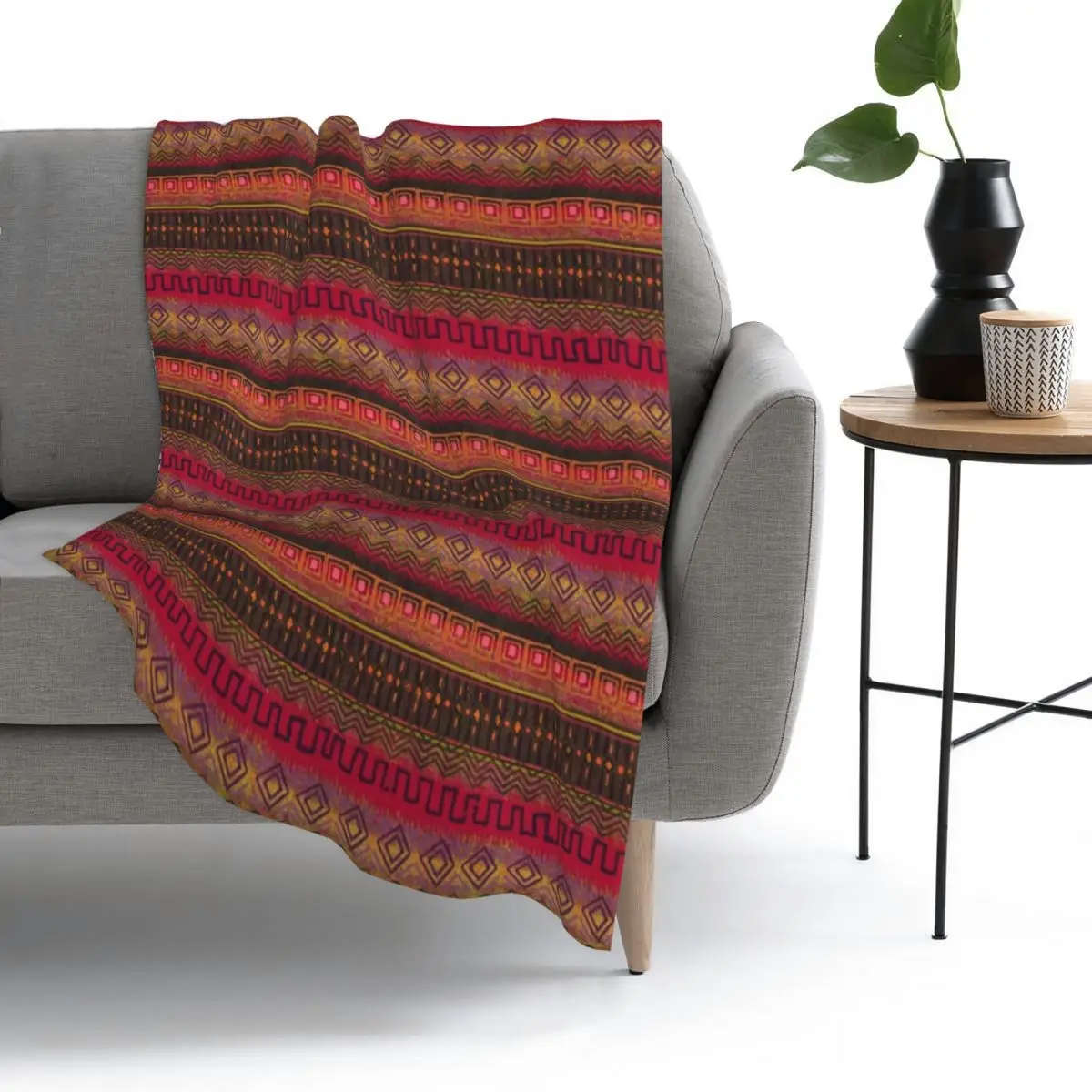 

Earthy African Ombre Mud Cloth Throw Blanket Fleece Throw Blanket Bed Blanket Sofa blanket flannel Warm bedding On Home travel