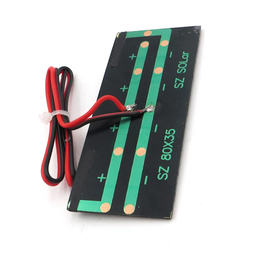 

Solar Panel 5.5V 0.38W 70mA with extend cable Polycrystalline Solar Cells Standard Epoxy DIY Battery Charge Module 30cm wire