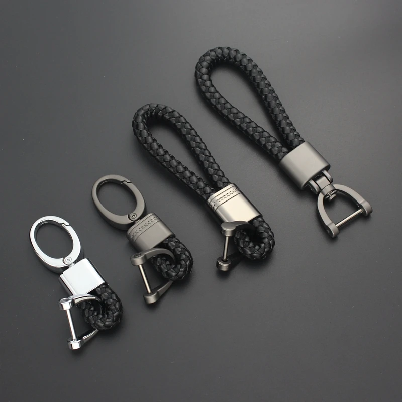 Высококачественный брелок для автомобильных ключей плетеная кожаная веревка