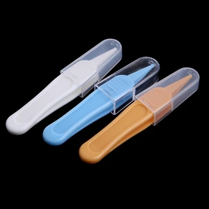 N7ME Baby Care Ear Nose Navel Cleaning Tweezers Safety Forceps Plastic Cleaner Clip