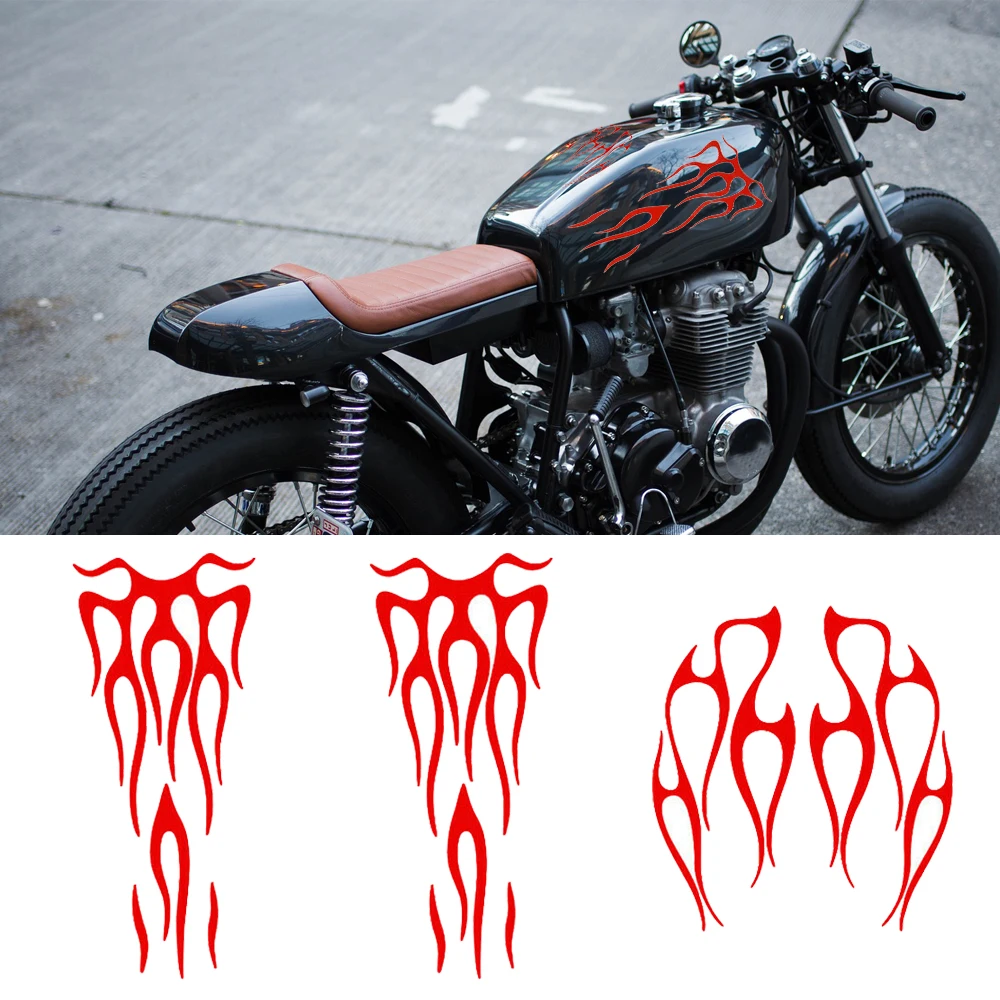 Универсальные стикеры в виде красного пламени Переводные картинки для Honda Shadow VT750