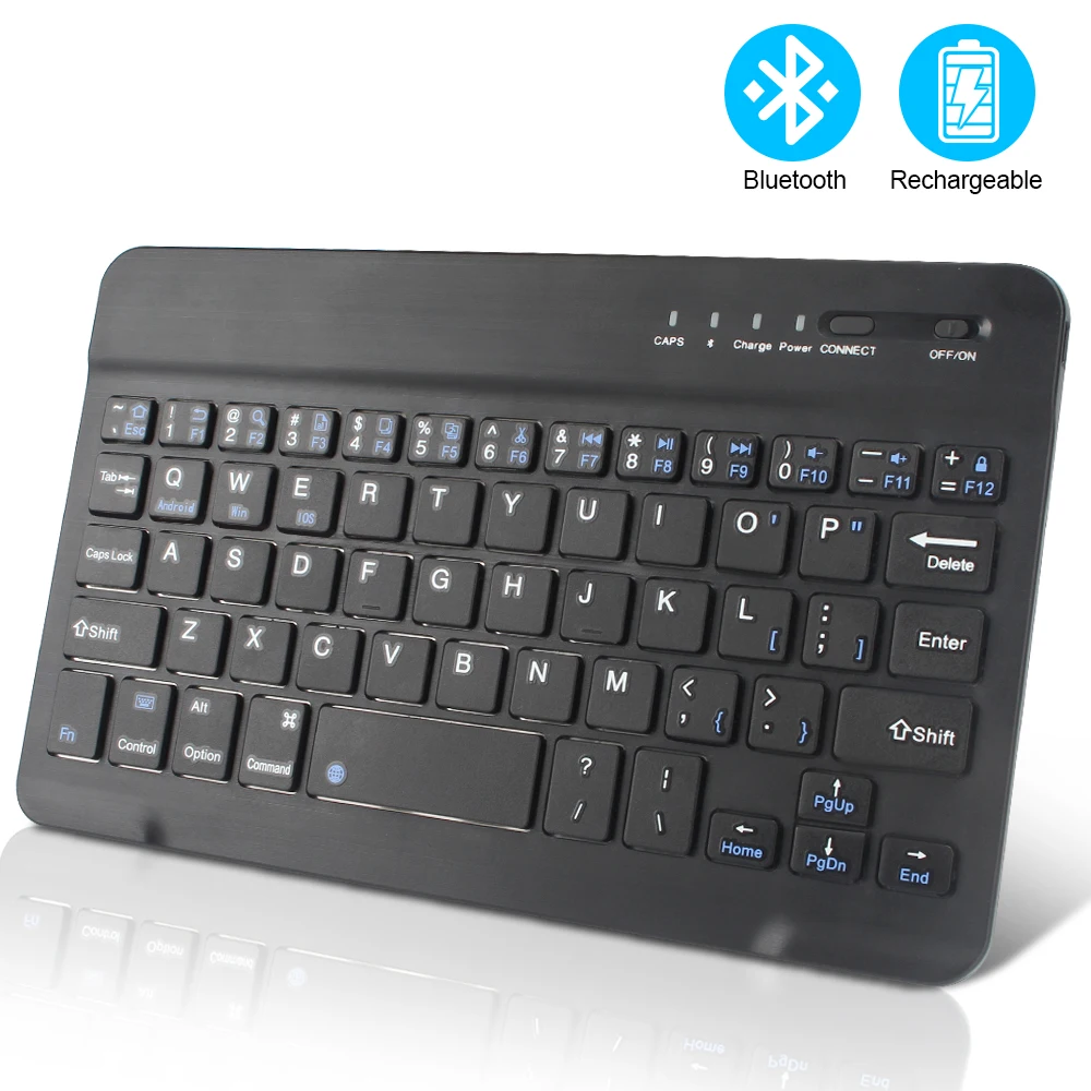 

Мини-клавиатура с Bluetooth, мышь, беспроводная клавиатура для компьютера, телефона, испанская русская перезаряжаемая клавиатура для Ipad, планше...