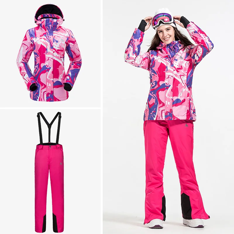 

Ski Suit Women's Waterproof Windproof Snowboard Colorful Printed Ski Jacket Winter Skiing Outdoor Clothing for Female