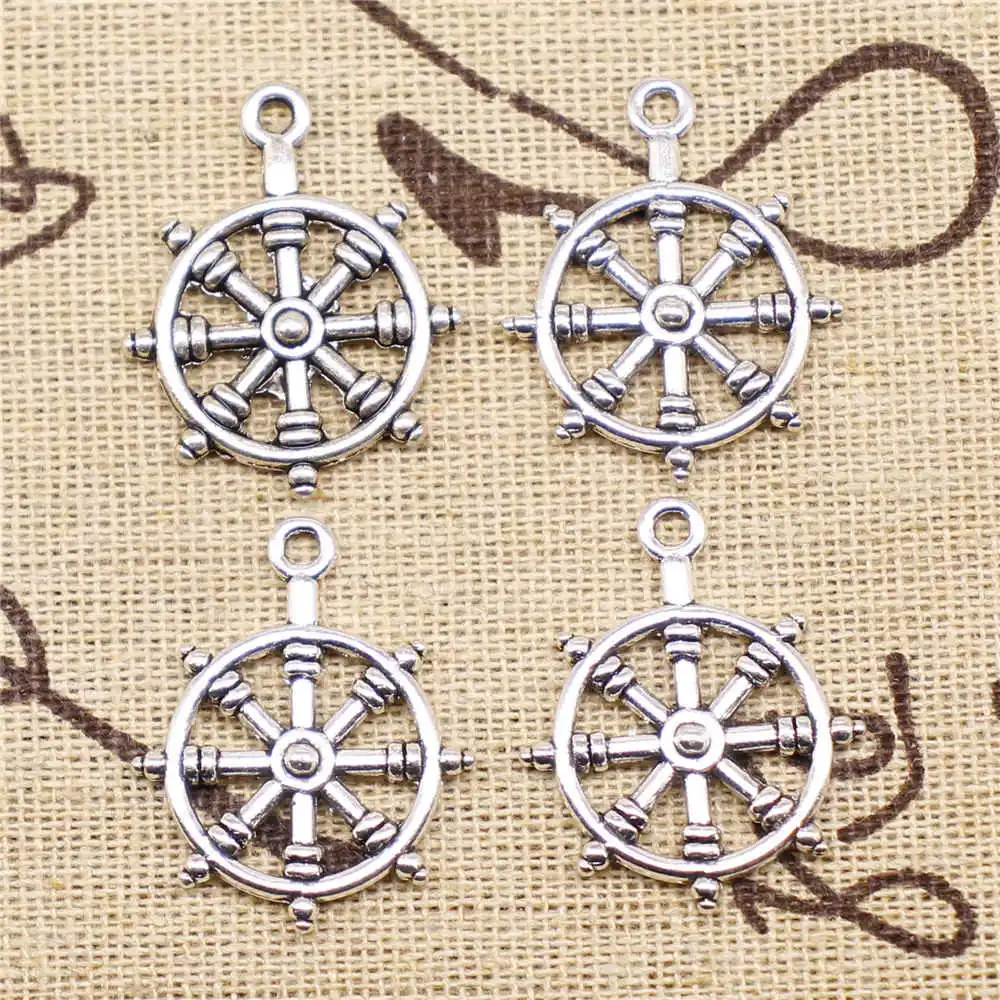 

Подвески для изготовления ювелирных изделий, 10 шт., 28x22 мм, подвески в виде руля античного серебра