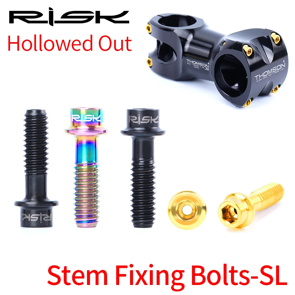 

RISK 6pcs Titanium Bolt M5*18mm for Mountain Road Bike Handlebar Stem Bolts Bicycle Fixed Screws Bike Parts