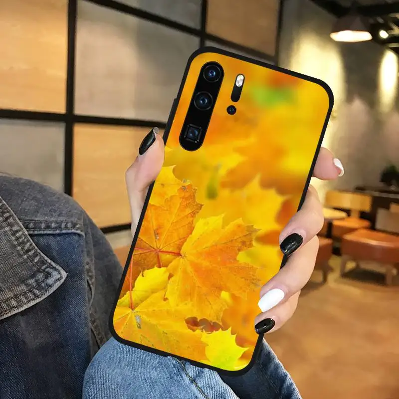 

Harvest Autumn Leaf Phone Case black For Huawei honor Mate mate P 10 9X 10i 20 30 40 y7 lite pro p smart 2019