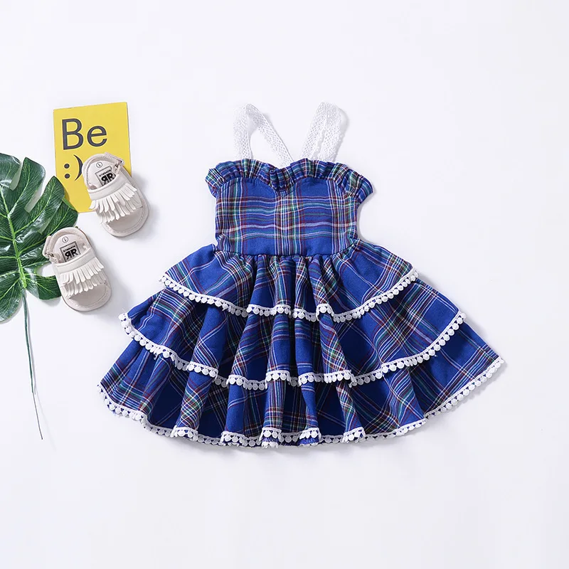 EACHIN Girls Dresses New Red Plaid Print Tutu Party Camisole Dress Summer Sleeveless Princess Baby Children's Clothing | Детская