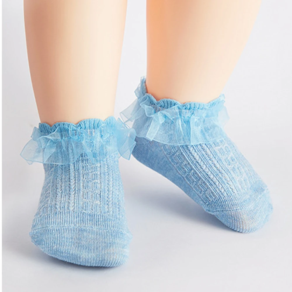 New Spring Summer Cotton Socks Candy Colors Retro Lace Ruffle Frilly Ankle Short Kids Princess Baby Kid Girl |