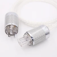 hi end 8ag silver plated occ power cord 16 strands us ac power cable hifi acoustic schuko power wire