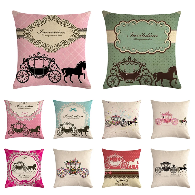 Чехол для подушки в винтажном стиле простой Королевский Свадебный чехол льняная