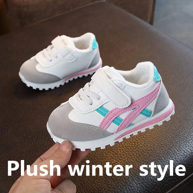 Winter style Новая модная детская спортивная обувь, нескользящая Мягкая обувь на плоской подошве для первых прогулок, повседневная обувь для мальчиков и девочек, детские кроссовки для 1-3 лет - Цвет: Winter style