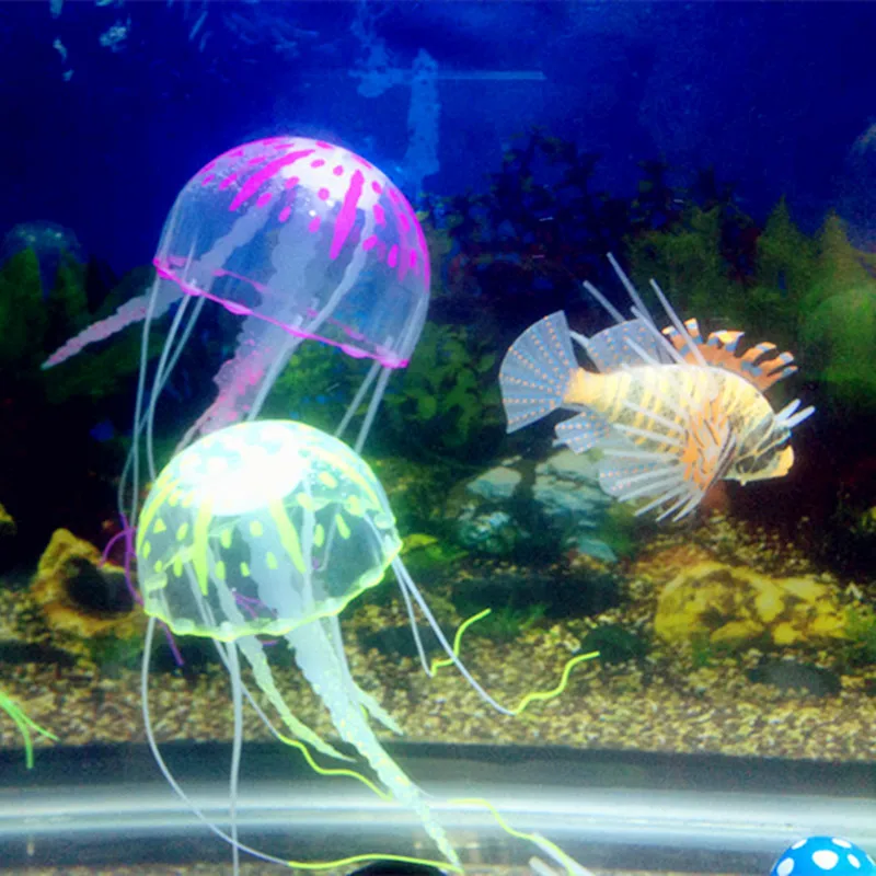 1 шт., светящийся эффект, искусственная Медуза, аквариум, aquariio Decoration, мини-подводная лодка, орнамент, подводный декор для домашних животных