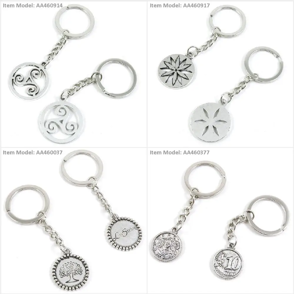 Брелок для ключей с круглой этикеткой в стиле старого возраста цветочная