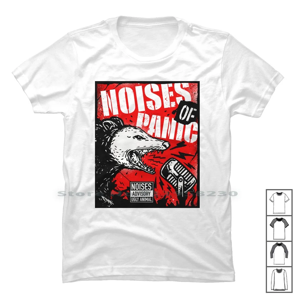 Футболка с изображением шума из паники 100% хлопок енот животные поссум панический