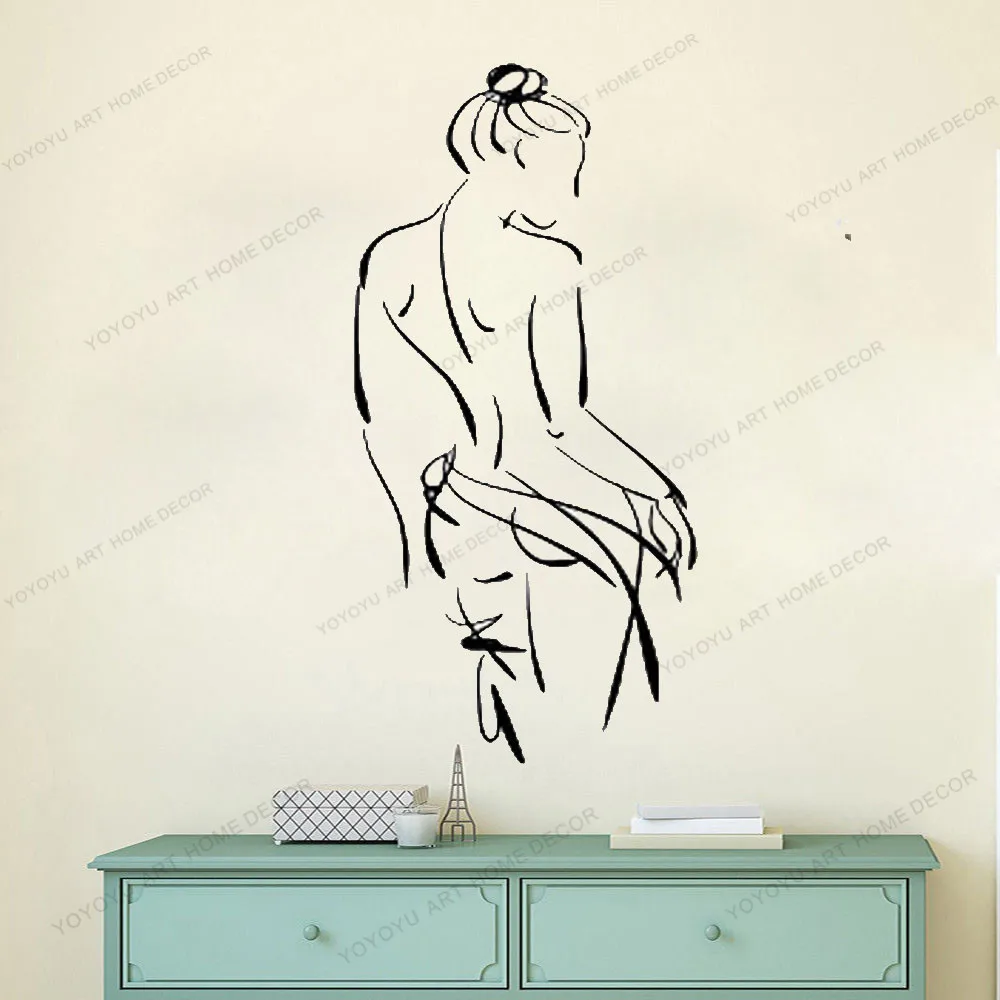 

Настенные виниловые наклейки в виде Фотообоев c переводными картинками домашний декор искусство Стикеры силуэт сексуальная девушка Женска...