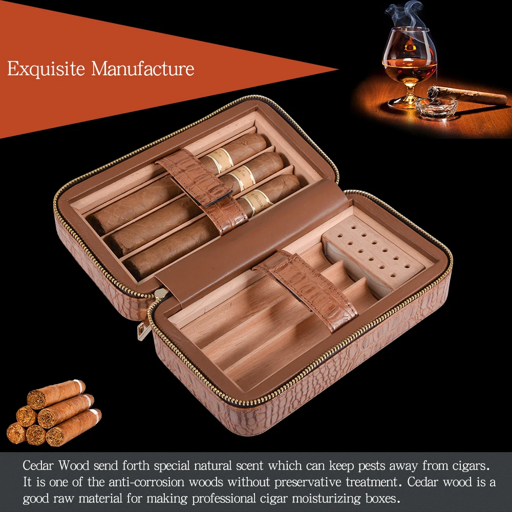 VOLENX кожаная коробка для сигар с увлажнителем Классический чехол хьюмидор