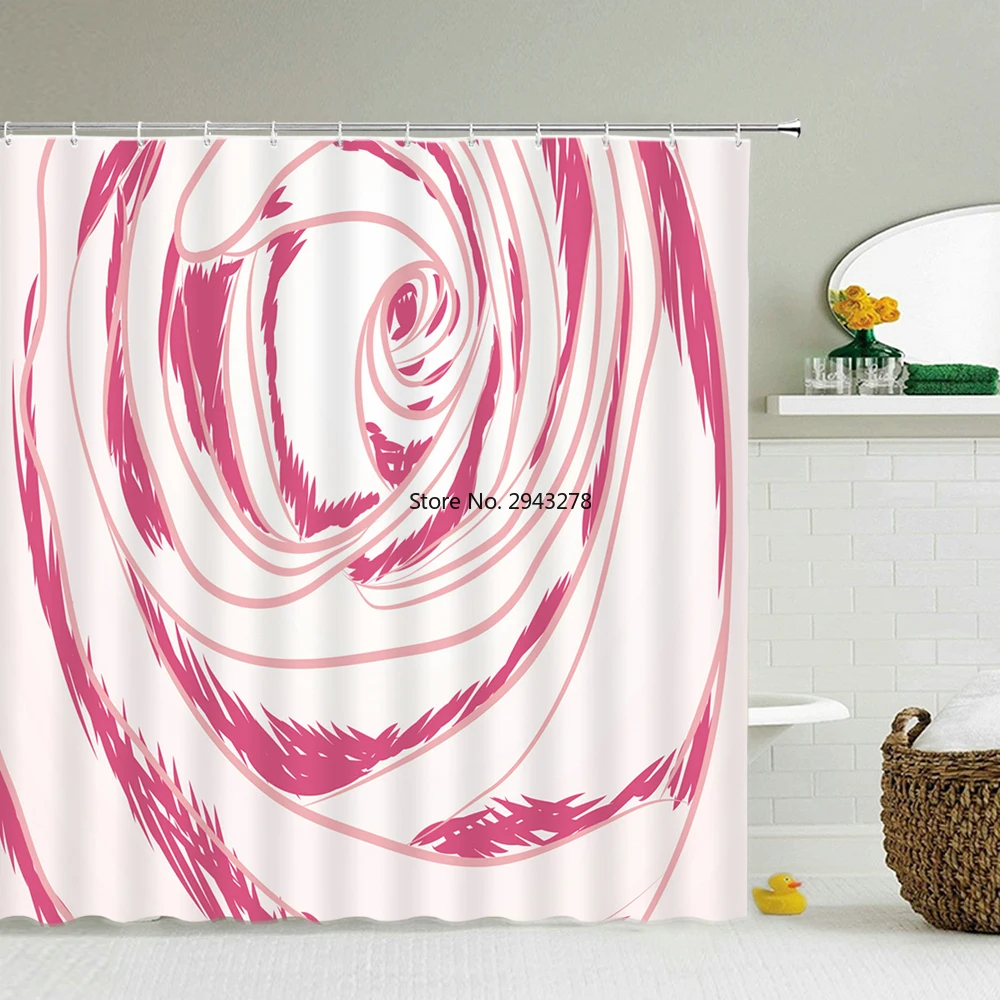 

Красивая занавеска для душа из красной розы, ткань, водонепроницаемый полиэфирный Фотофон 180x180, декоративный экран для ванной