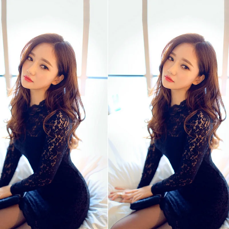 Сексуальное нижнее белье женское Кружевное облегающее мини платье с открытой