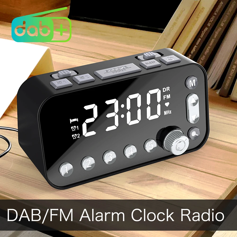 

A1 Digital Desktop Radio Alarm Clock Dual USB Charging Port DAB FM Radio with Antenna Programmable Sleep Timer