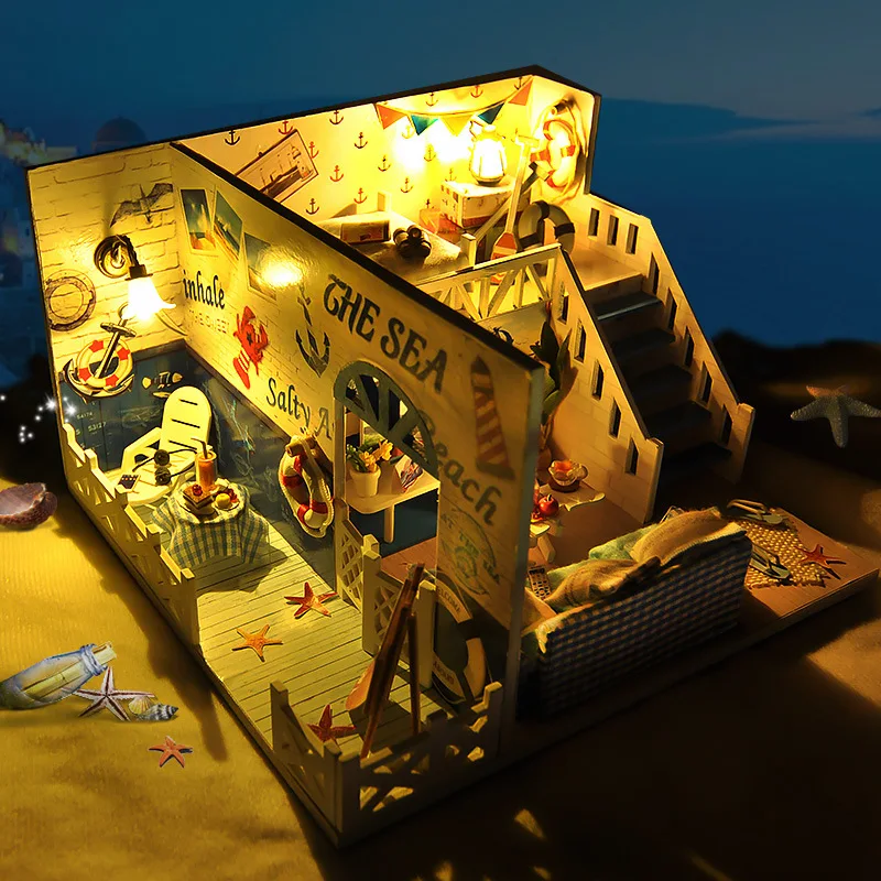 Миниатюрный Кукольный домик сделай сам игрушки для кукол летняя серия океана в