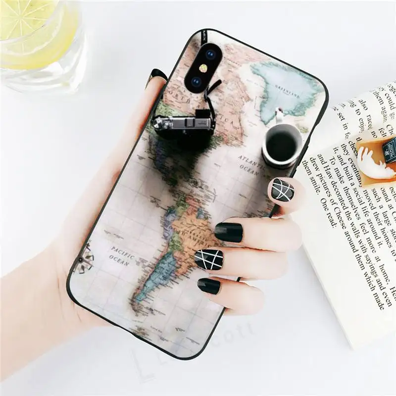 

World Map Travel travel cover Phone Case for iPhone 11 12 pro XS MAX 8 7 6 6S Plus X 5S SE 2020 XR