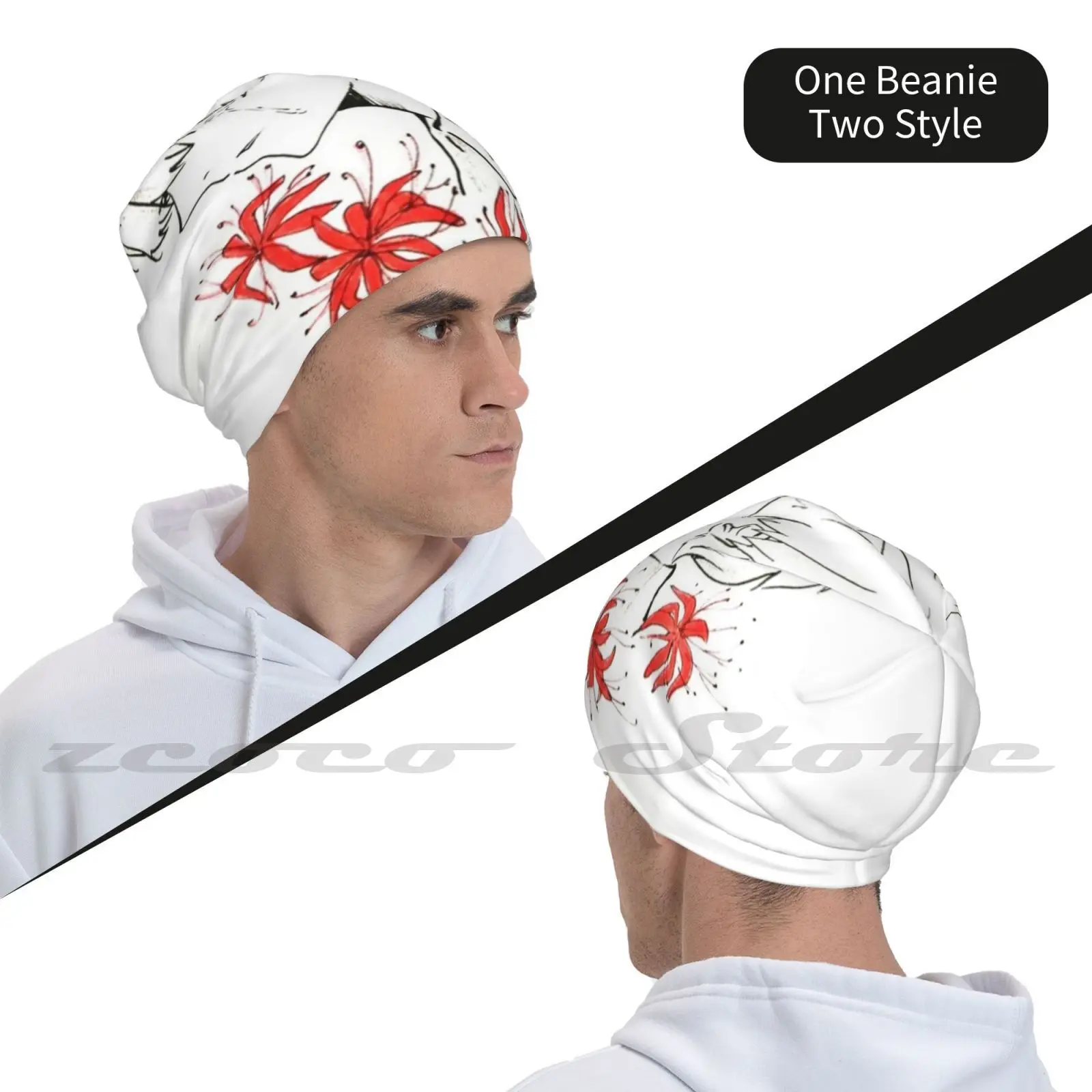 Токийский Гуль аниме Кен канеки вязаная шапка Кепка с углублением мягкая