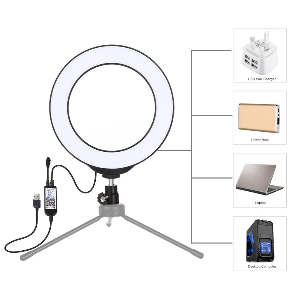 6.2 inch/16cm USB RGBW Dimmable LED Ring light Photography Fill Light Vlogging Video Lights &amp Remote Control | Электроника
