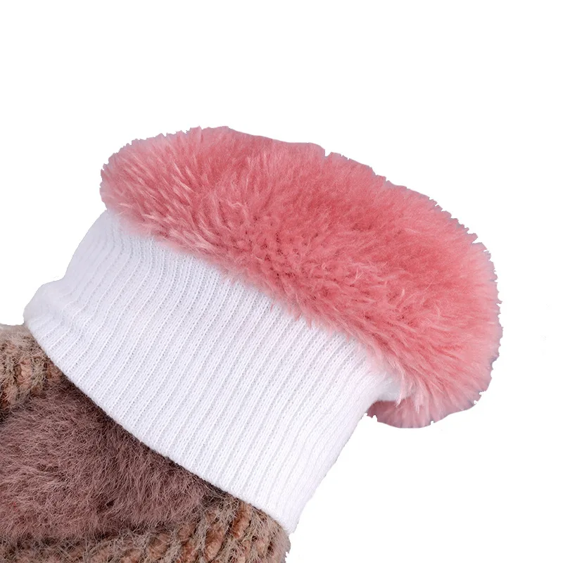 

Plus Velvet Hanging Neck Gloves for 5-10 Year Old Child Student Kids Knitted Wool Gloves Thicken Warm Winter Full Finger Mittens