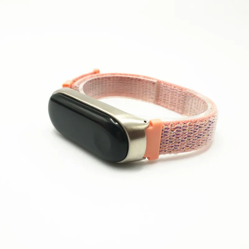 Pink Браслет на запястье для Xiaomi mi Band 4 3 mi lanese Магнитная застежка полосы для Xiaomi mi 3 4 ремешок спортивные часы с нейлоновым ремешком Correa ремешок для часов - Цвет ремешка: Pink