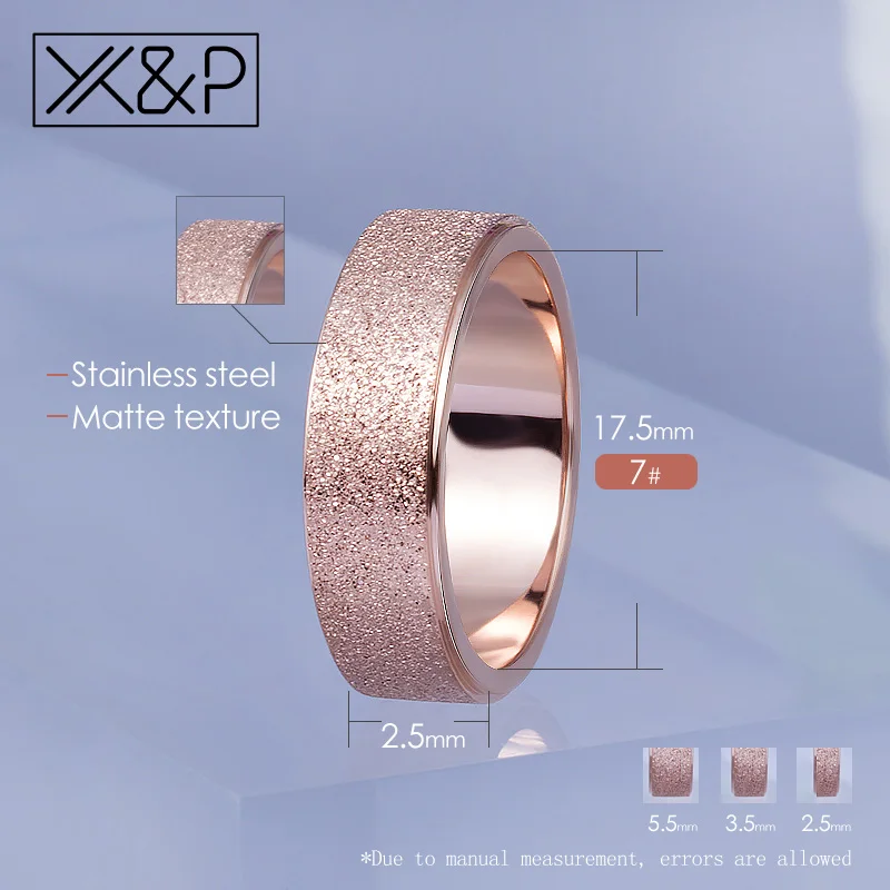 X& P модный Шарм розовое золото матовый палец кольца для мужчин и женщин свадебные высокое качество кольцо из нержавеющей стали 316L ювелирные изделия никогда не выцветает