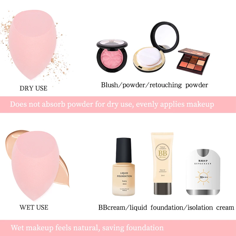 

4pcs/Box Makeup Sponge Powder Puff Beauty Blender Blush Foundation Face Make Up Remover Sponge Washable Cleansing Cosmetic Puff