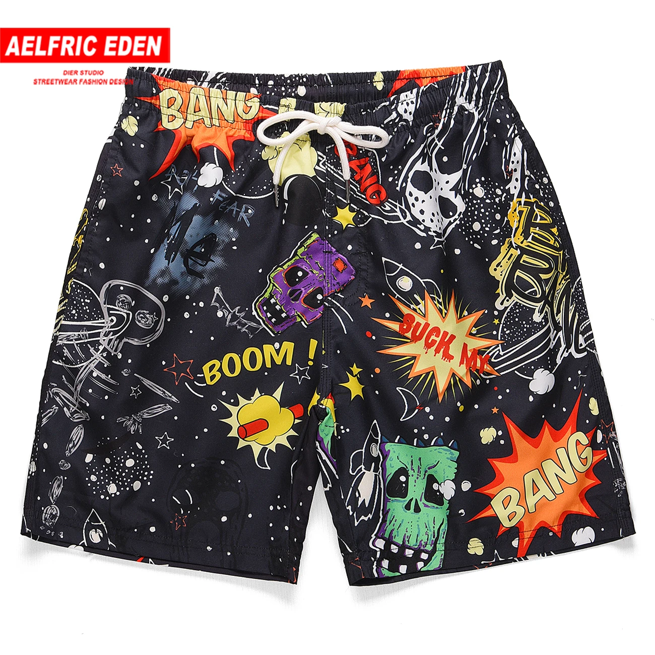 Шорты мужские в стиле хип хоп с мультяшным космическим принтом инопланетянина