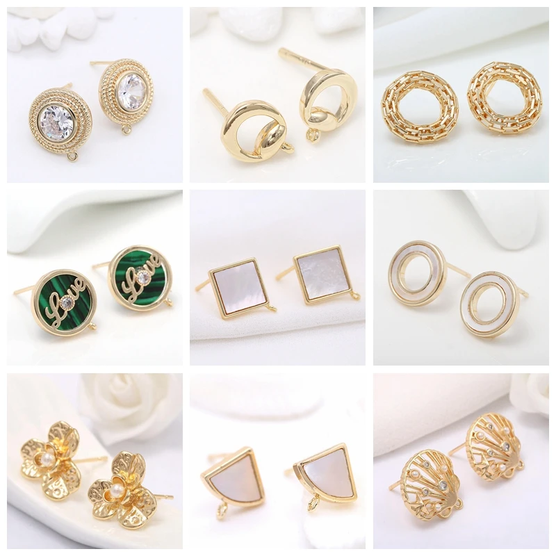 Аксессуары для сережек сделай сам Новое поступление 2020 позолоченные серьги 14