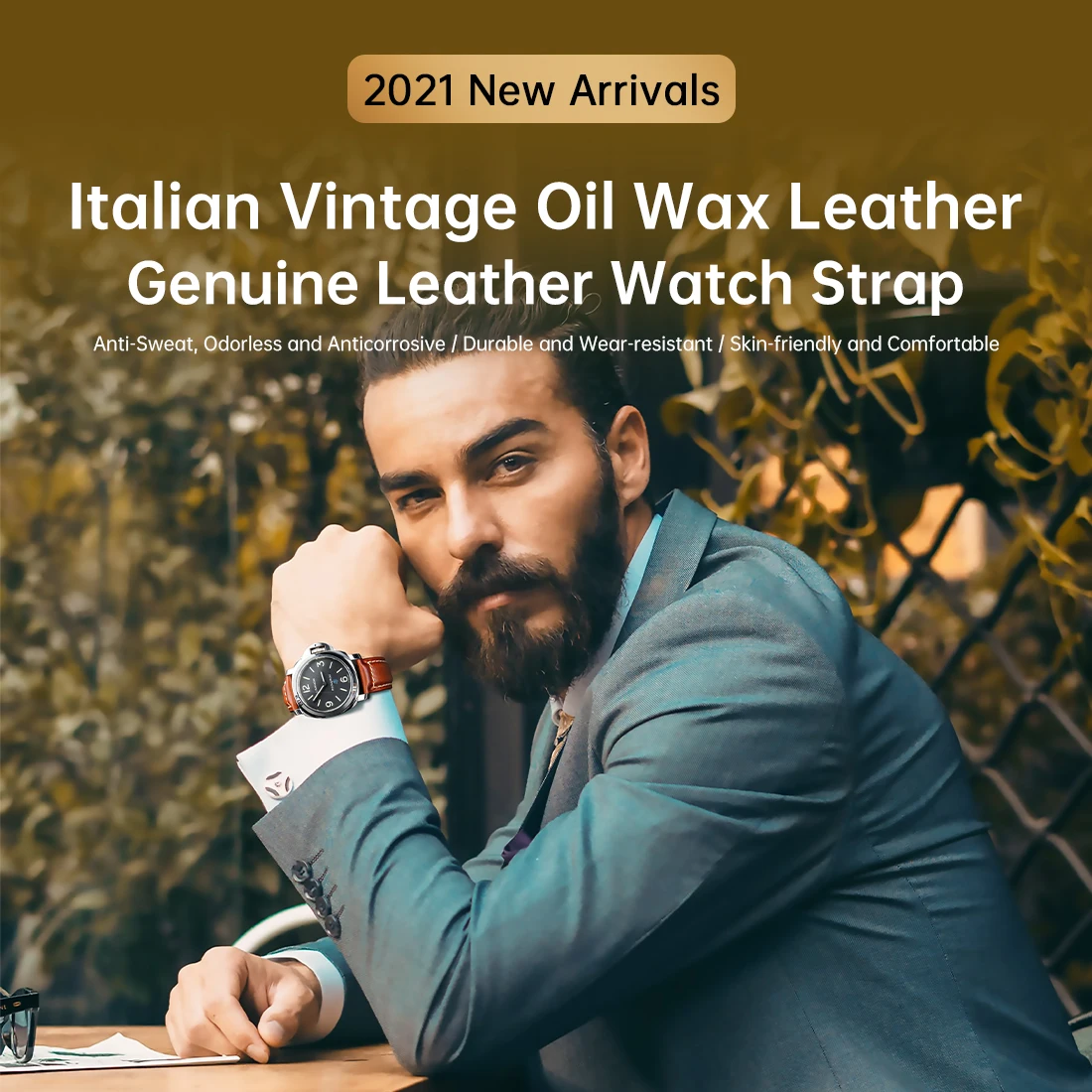 Vintage Genuine Leather Watchbands Italian Belt For Samsung Galaxy Watch 46mm Watch Strap Women Men Cowhide Watch Accessories