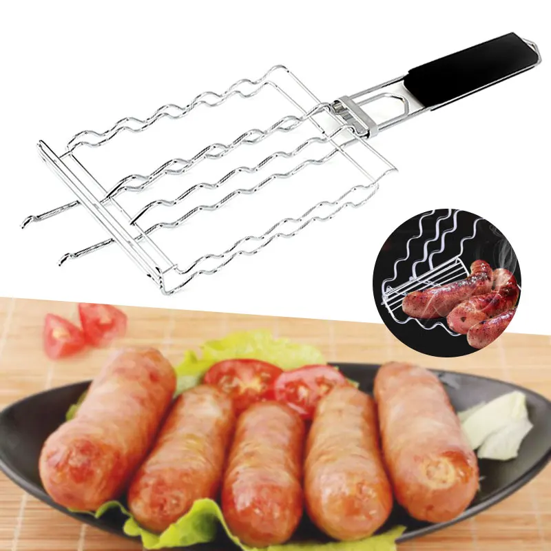 Барбекю зажим для решетки гриль колбас варки нержавеющая сталь домашний стейк