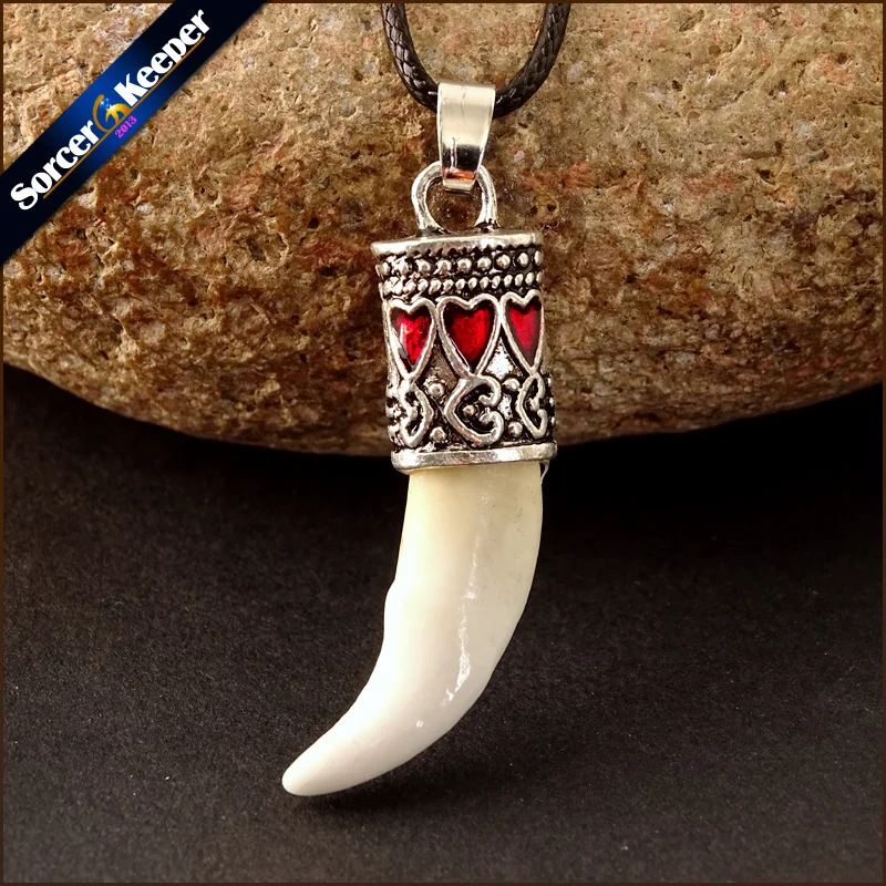 Мужская и женская подвеска в стиле панк виде волчьего зуба ожерелье с подвеской