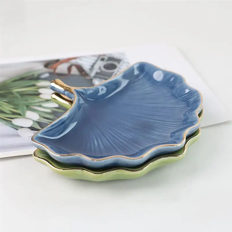 

Jewelry Holder Ginkgo Leaf Shaped Jewelry Dish Household Women Jewelry Organizer