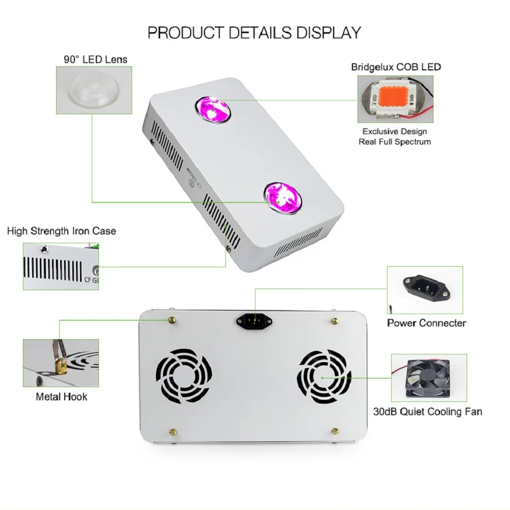 300 Вт 600 COB LED Grow Light полный спектр Крытый гидропонный парниковый растительный рост