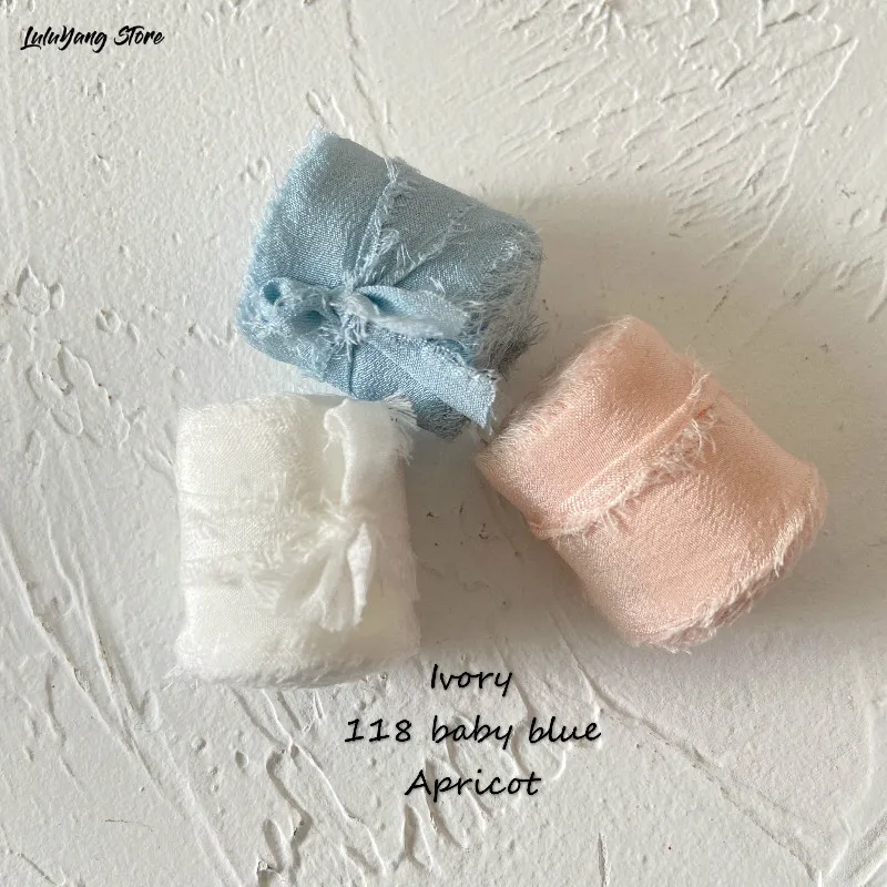 3 рулона натуральной чистой шелковой ленты с вышивкой потертые края шелковый