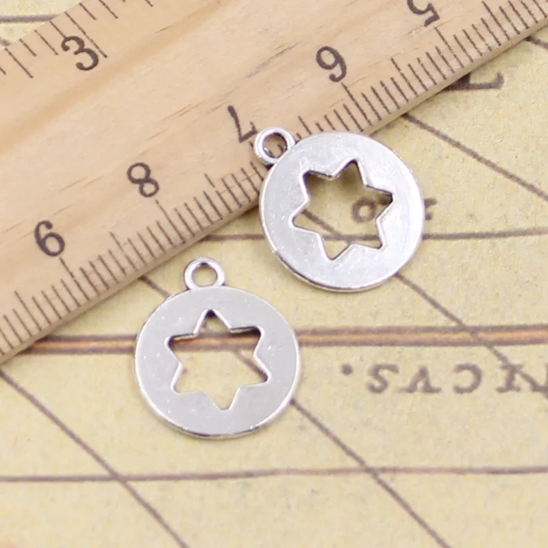 

30pcs Charms Star Of David Hexagram Cut Out 18x15mm Tibetan Silver Pendants Crafts Making Findings Handmade Antique DIY Jewelry