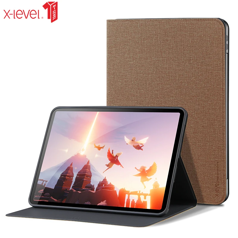 X-Level Smart Cover for iPad mini 1 2 3 4 5 Pro 2021 11 12.9 Air3 10.5 Air4 10.9 iPad 10.2 7th 8th 9th Canvas Cloth Stand Cases